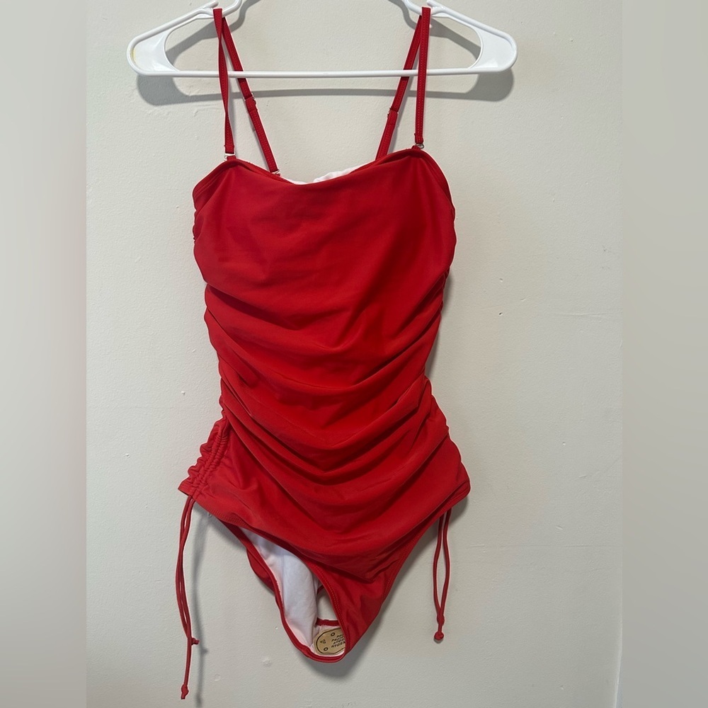 Elegant Red Ruched Bikini
